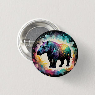 The Spectral Hippo: A Holographic Journey 1 Inch Round Button