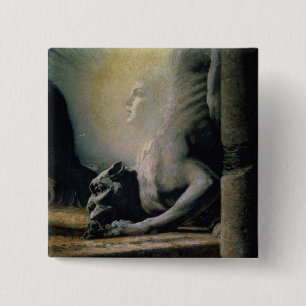 The Sphinx and the Chimera, 1906 (oil on canvas) 2 Inch Square Button