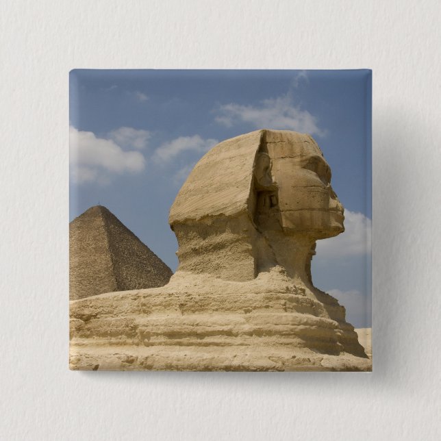 The Sphinx, Giza, Al Jizah, Egypt 2 Inch Square Button (Front)