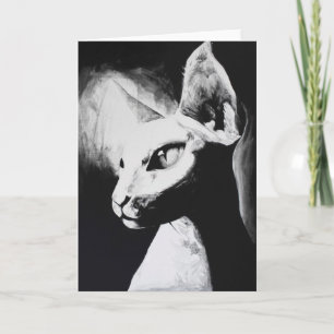 The Sphynx Cat Feline Original Art Greeting Card