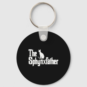 The Sphynxfather Funny Cat Dad Shirt Men Sphynx Lo Keychain