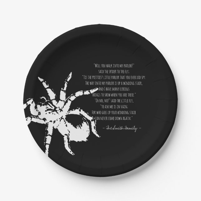 The Spider and the Fly Poem Paper Plate (Front)