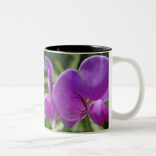 The Spider and the Sweet Pea Two-Tone Coffee Mug (Right)