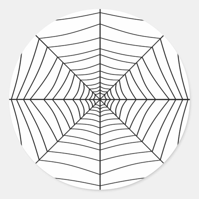 THE SPIDER'S WEB (a black & white design) ~ Classic Round Sticker (Front)