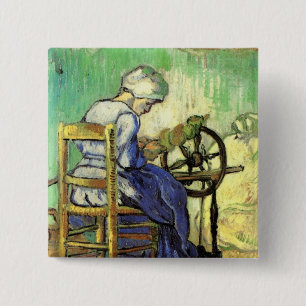 The Spinner by Vincent van Gogh 2 Inch Square Button