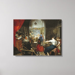 The Spinners, or The Fable of Arachne, 1657 Canvas Print