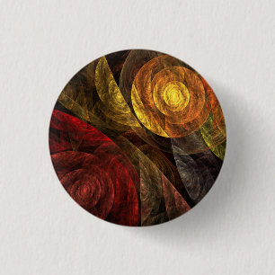 The Spiral of Life Abstract Art Button (round)
