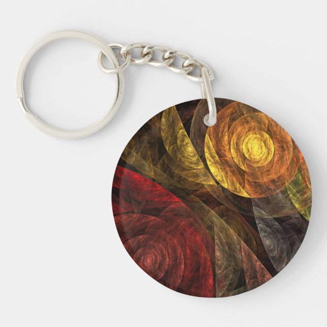 The Spiral of Life Abstract Art Keychain (Front)