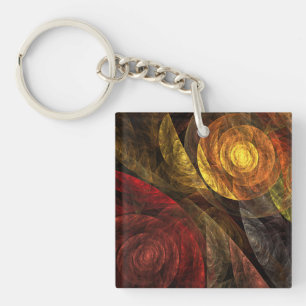 The Spiral of Life Abstract Art Keychain