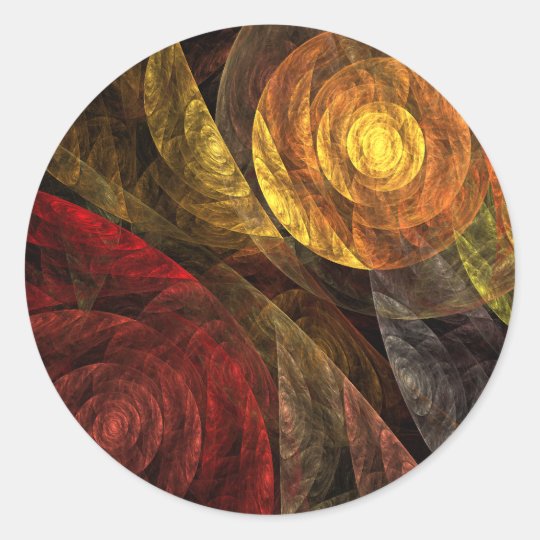 The Spiral of Life Abstract Art Round Sticker