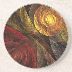 The Spiral of Life Abstract Art Sandstone Coaster