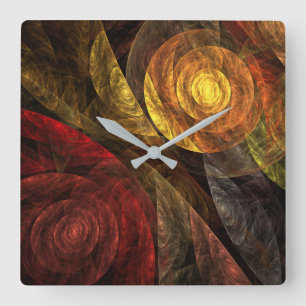 The Spiral of Life Abstract Art Square Square Wall Clock