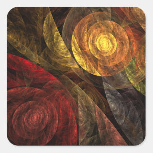 The Spiral of Life Abstract Art Square Sticker