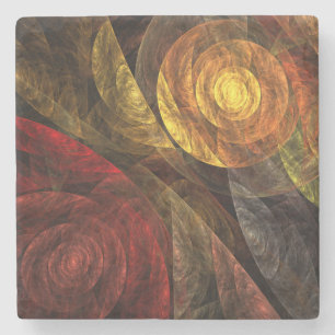 The Spiral of Life Abstract Art Stone Coaster