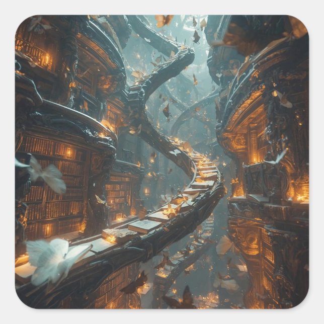 The Spiral of Stories Square Sticker (Front)