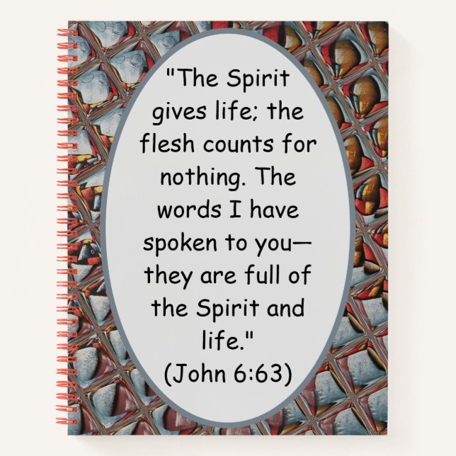 The Spirit Gives Life: John 6:63 Scripture Notebook (Front)