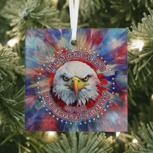 The Spirit Of 1776, 2026 America’s Red Eagle Firew Glass Ornament