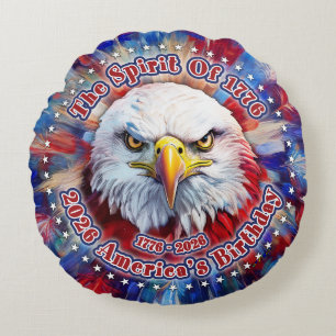 The Spirit Of 1776, 2026 America’s Red Eagle Firew Round Pillow