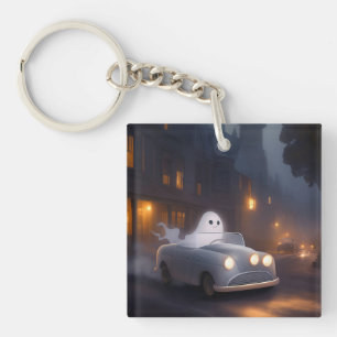 The Spirit of All Hallows' Eve A Ghost's Joyride Keychain