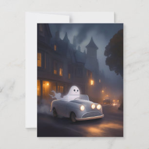 The Spirit of All Hallows' Eve   A Ghost's Joyride Postcard