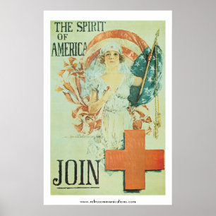 The Spirit of America- Vintage Red Cross Poster