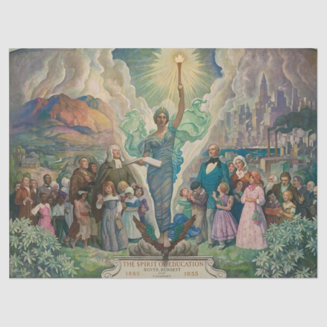 The Spirit of Education by Newell Convers Wyeth Tissue Paper (Front)