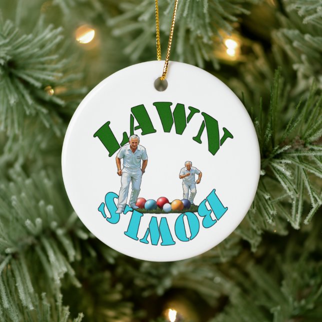 The Spirit of Lawn Bowls: Bowlers and Bowls Ceramic Ornament (Tree)