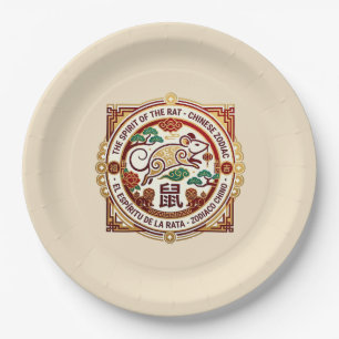 The Spirit of the Rat / Chinese Zodiac Rat Paper Plate