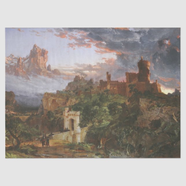The Spirit of War (Battle at a Medieval Castle) Tissue Paper (Front)