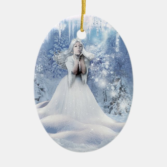 The Spirit of Winter Ceramic Ornament (Front)