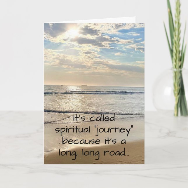 The Spiritual Journey Is a Long Road Holiday Card (Front)