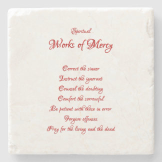 The Spiritual Works of Mercy Stone Coaster