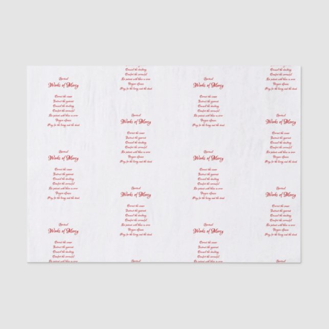 The Spiritual Works of Mercy Tissue Paper (Front)