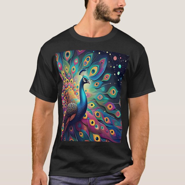The Splendor of the Cosmic Peacock T-Shirt (Front)