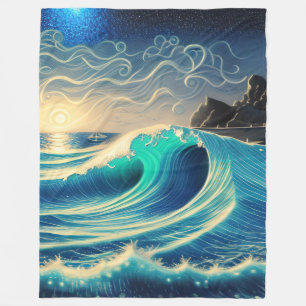 The Splendour of a Blue Wave Fleece Blanket