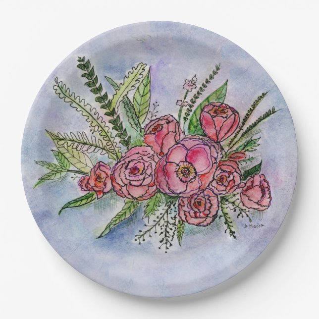 The Splendour of Roses on a Paper Plate (Front)