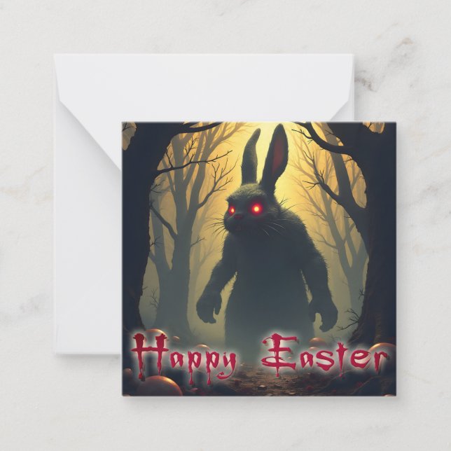 The Spooky Easter Bunny in the Shadowy Forest Card (Front)