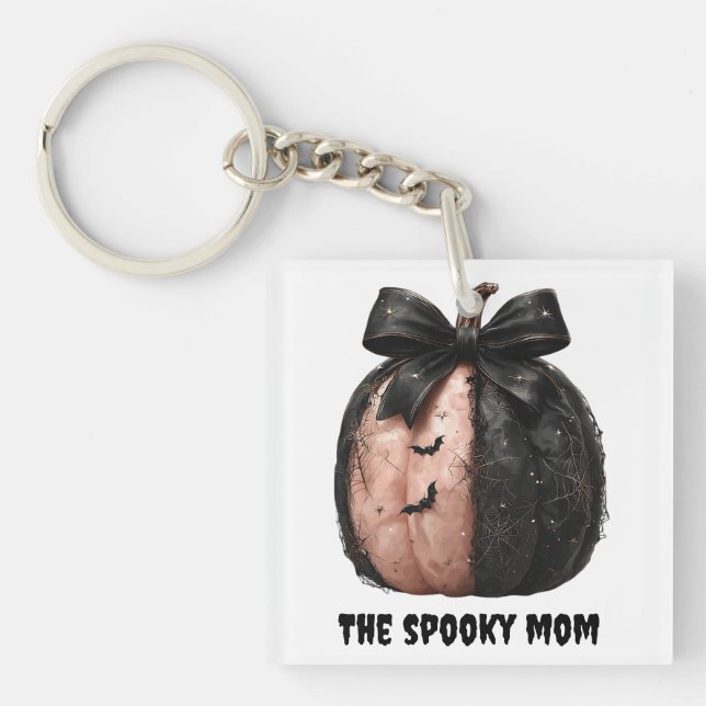 The Spooky Mom Halloween Pumpkin Keychain (Front)