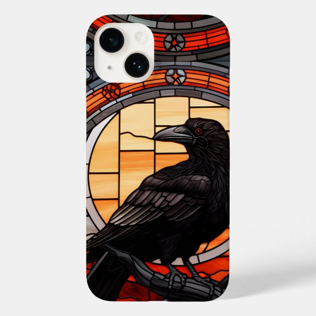 The Spooky Raven Stained Glass Case-Mate iPhone Case (Back)
