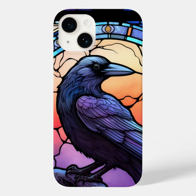 The Spooky Raven Stained Glass Case-Mate iPhone Case (Back)