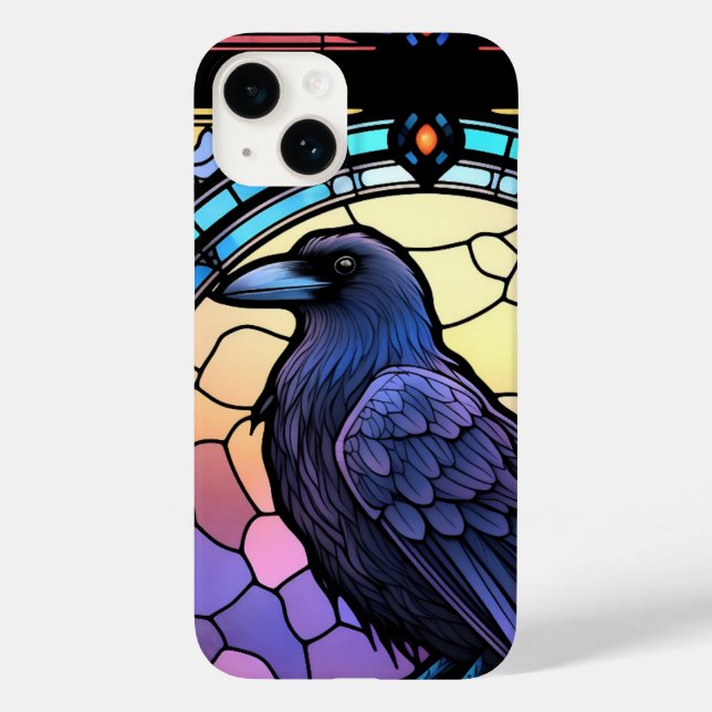 The Spooky Raven Stained Glass Case-Mate iPhone Case (Back)