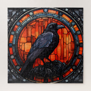The Spooky Raven Stained Glass Jigsaw Puzzle