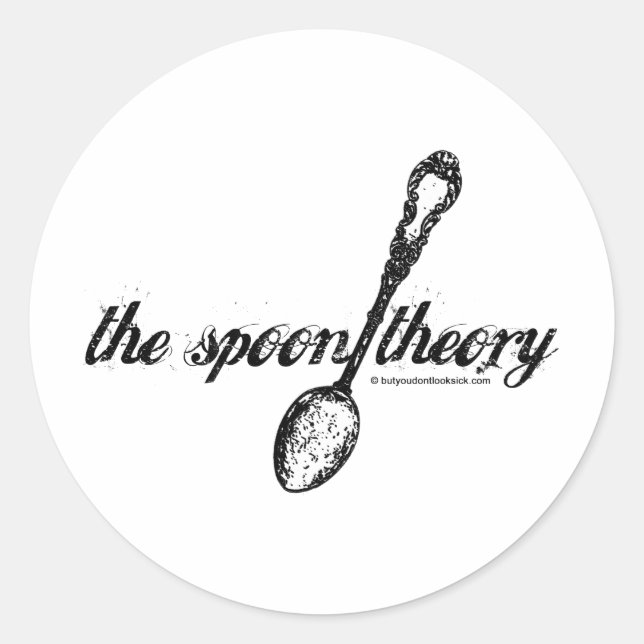 The Spoon Theory Classic Round Sticker (Front)