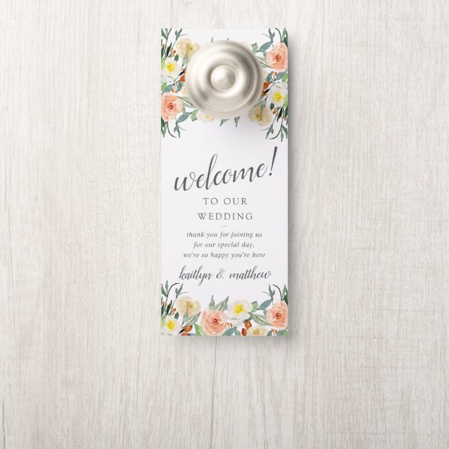 The Spring Blossoms Wedding Collection Door Hanger (On Knob)