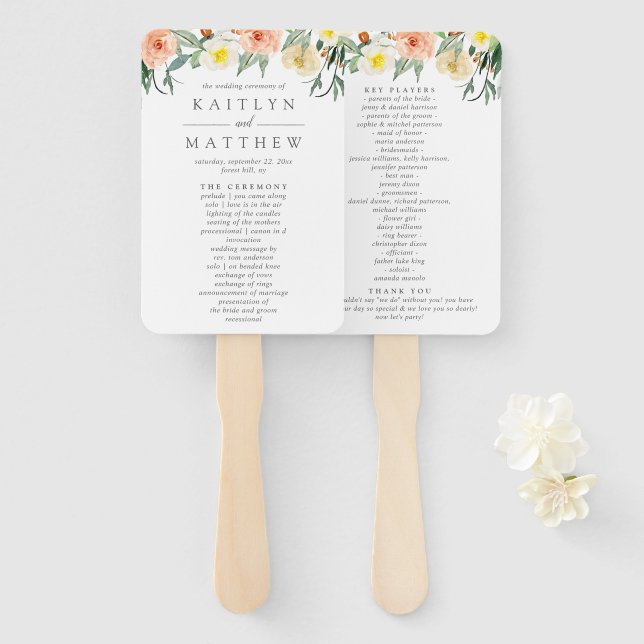 The Spring Blossoms Wedding Collection Hand Fan (Front and Back)