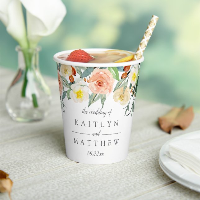 The Spring Blossoms Wedding Collection Paper Cups (Insitu)