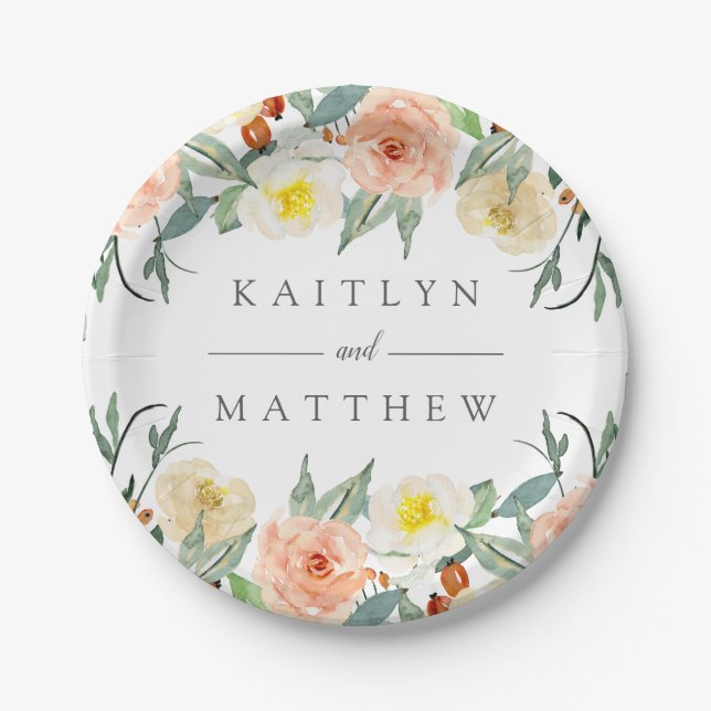 The Spring Blossoms Wedding Collection Paper Plate (Front)