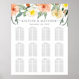 The Spring Blossoms Wedding Collection Seating Poster