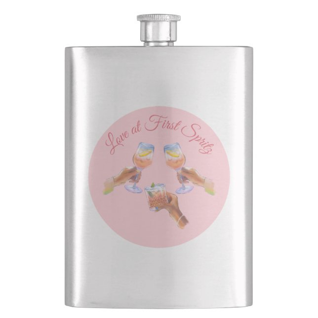 The Spritz Squad | Aperol Bachelorette Party Theme Hip Flask (Front)