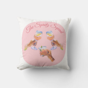 The Spritz Squad   Bachelorette Party Bridal Squad Throw Pillow